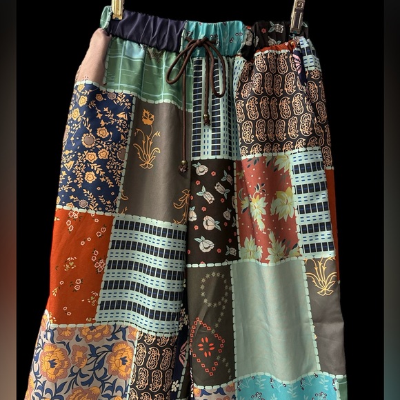 2 for 1 Boho Bundle Deal !! Pattern Bohemian Floral Drawstring Pants Size S/M - Picture 4 of 11